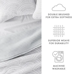 Kirkland's Home Gray Scalloped Reversible 3-Pc. King Quilt Set- Quilts