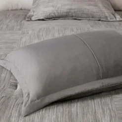 Kirkland's Home Gray Seersucker 7-Pc. King Comforter Set- Comforters