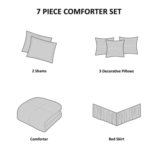 Kirkland's Home Gray Seersucker 7-Pc. King Comforter Set- Comforters