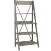 Kirkland's Home Gray Solid Wood Ladder Bookshelf- Bookshelves