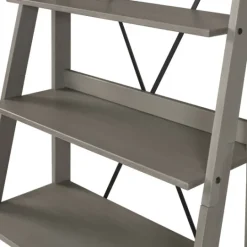 Kirkland's Home Gray Solid Wood Ladder Bookshelf- Bookshelves