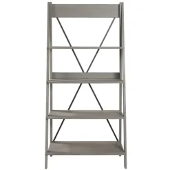Kirkland's Home Gray Solid Wood Ladder Bookshelf- Bookshelves