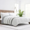 Kirkland's Home Gray Striped Reversible 3-Pc. Queen Quilt Set- Quilts