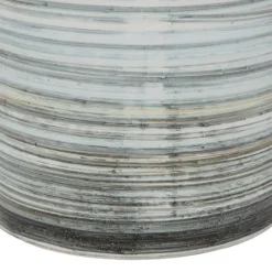 Kirkland's Home Gray Striped Stoneware Jars With Lids, Set Of 2- Decorative Bowls & Jars