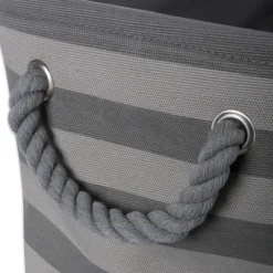 Kirkland's Home Gray Stripes And Paw Basket With Handles- Baskets & Boxes