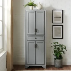 Kirkland's Home Gray Tara Pantry Cabinet- Cabinets & Sideboards