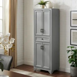 Kirkland's Home Gray Tara Pantry Cabinet- Cabinets & Sideboards