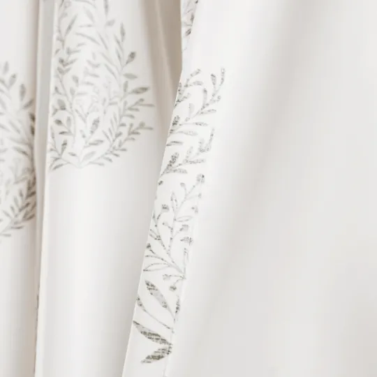 Kirkland's Home Gray Teardrop Leaves Curtain Panel Set, 95 In.- Curtains & Drapes