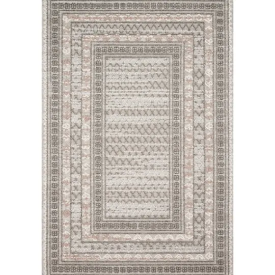 Kirkland's Home Gray Textured Border Outdoor Area Rug, 7X10- Outdoor Rugs