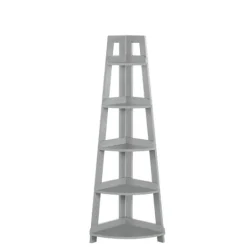 Kirkland's Home Gray 5-Tier Corner Ladder Bookshelf- Bookshelves