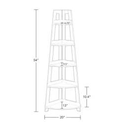 Kirkland's Home Gray 5-Tier Corner Ladder Bookshelf- Bookshelves