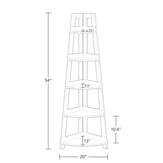Kirkland's Home Gray 5-Tier Corner Ladder Bookshelf- Bookshelves