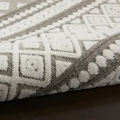 Kirkland's Home Gray Tile Motif Outdoor Runner, 2X7- Outdoor Rugs