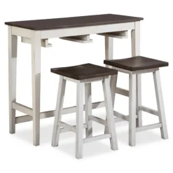 Kirkland's Home Gray Top Wood With Rack 3-Pc. Dining Set- Dining Tables