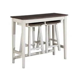 Kirkland's Home Gray Top Wood With Rack 3-Pc. Dining Set- Dining Tables