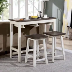 Kirkland's Home Gray Top Wood With Rack 3-Pc. Dining Set- Dining Tables
