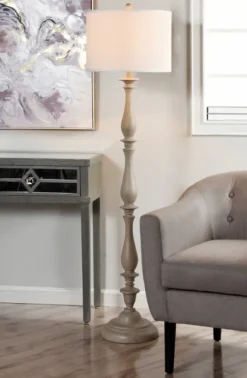 Kirkland's Home Gray Traditional Spindle Floor Lamp- Floor Lamps