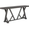 Kirkland's Home Gray Trestle Base Wooden Counter Table- Dining Tables