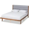 Kirkland's Home Gray Tufted Headboard Queen Platform Bed- Beds & Headboards