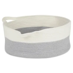 Kirkland's Home Gray Two-Tone Rope Cat Ear Basket- Baskets & Boxes