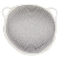 Kirkland's Home Gray Two-Tone Rope Cat Ear Basket- Baskets & Boxes