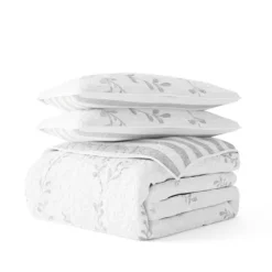 Kirkland's Home Gray Vines Reversible 2-Pc. Twin Quilt Set- Quilts