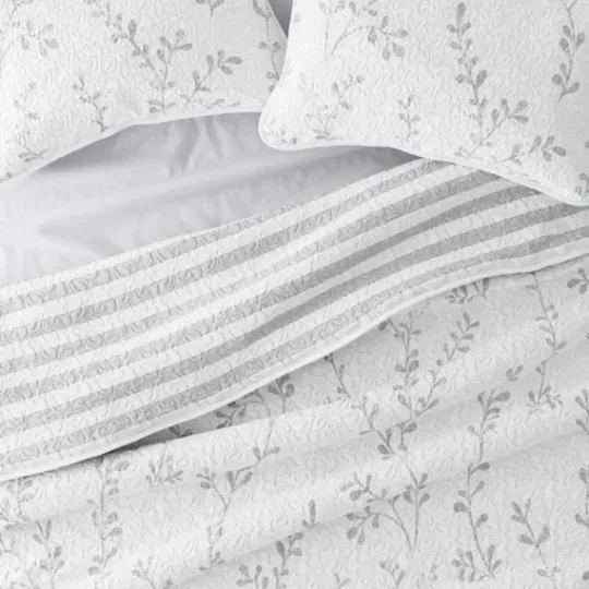 Kirkland's Home Gray Vines Reversible 2-Pc. Twin Quilt Set- Quilts