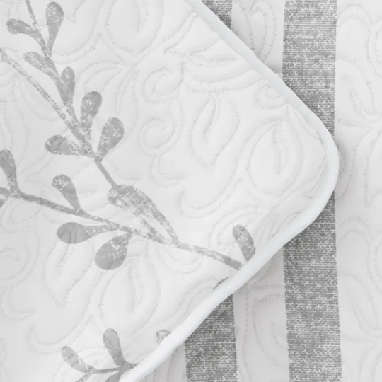 Kirkland's Home Gray Vines Reversible 2-Pc. Twin Quilt Set- Quilts