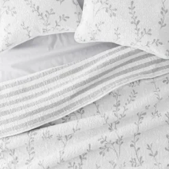 Kirkland's Home Gray Vines Reversible 3-Pc. King Quilt Set- Quilts