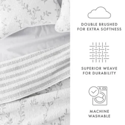 Kirkland's Home Gray Vines Reversible 3-Pc. Queen Quilt Set- Quilts