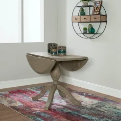 Kirkland's Home Gray Wash Drop Leaf Dining Table- Dining Tables
