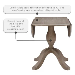 Kirkland's Home Gray Wash Drop Leaf Dining Table- Dining Tables