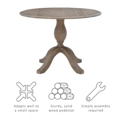 Kirkland's Home Gray Wash Drop Leaf Dining Table- Dining Tables