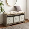 Kirkland's Home Gray Wash Entryway Bench And Storage Bins- Benches & Ottomans