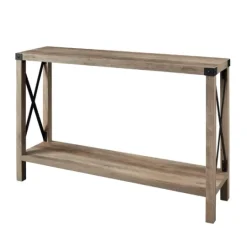 Kirkland's Home Gray Wash Farmhouse X-Frame Console Table- Console Tables