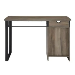 Kirkland's Home Gray Wash Wood And Mesh 3-Drawer Desk- Office Furniture