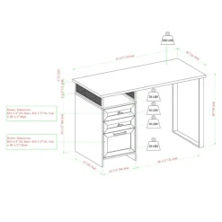 Kirkland's Home Gray Wash Wood And Mesh 3-Drawer Desk- Office Furniture
