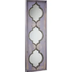 Kirkland's Home Gray Washed Purple Wood Wall Mirror- Decorative Mirrors
