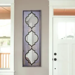 Kirkland's Home Gray Washed Purple Wood Wall Mirror- Decorative Mirrors
