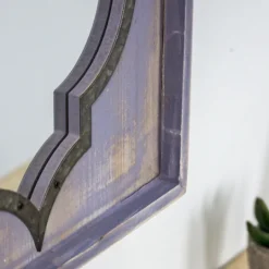 Kirkland's Home Gray Washed Purple Wood Wall Mirror- Decorative Mirrors