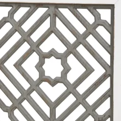 Kirkland's Home Gray Washed Wood & White Frame Cut Out Wall Plaque- Wall Plaques