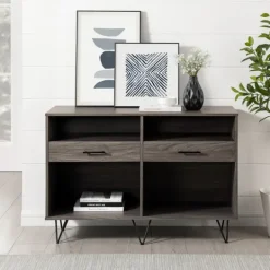 Kirkland's Home Gray Weathered Farmhouse Table Console- Console Tables