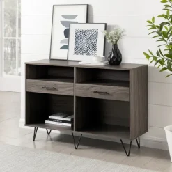 Kirkland's Home Gray Weathered Farmhouse Table Console- Console Tables