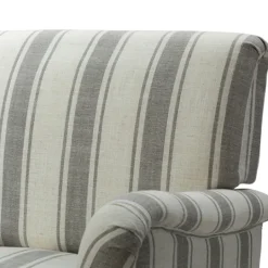 Kirkland's Home Gray White Carved Slope Stripe Accent Chair- Accent Chairs