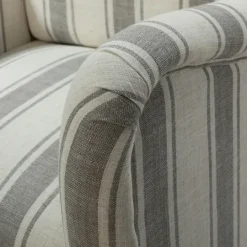 Kirkland's Home Gray White Carved Slope Stripe Accent Chair- Accent Chairs