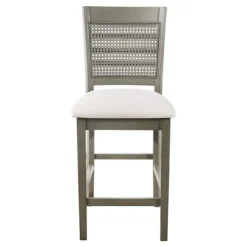 Kirkland's Home Gray Wilbur Cane Back Counter Stools, Set Of 2- Bar Stools & Counter Height Stools