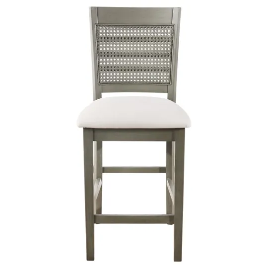 Kirkland's Home Gray Wilbur Cane Back Counter Stools, Set Of 2- Bar Stools & Counter Height Stools