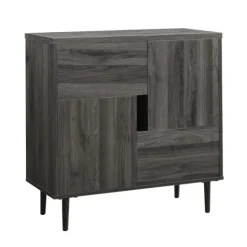 Kirkland's Home Gray Wood 4-Door Modern Cabinet- Cabinets & Sideboards
