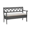 Kirkland's Home Gray Wood Upholstered Storage Bench- Benches & Ottomans