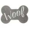 Kirkland's Home Gray Woof Bone Pet Bowl Mat- Kitchen & Floor Mats